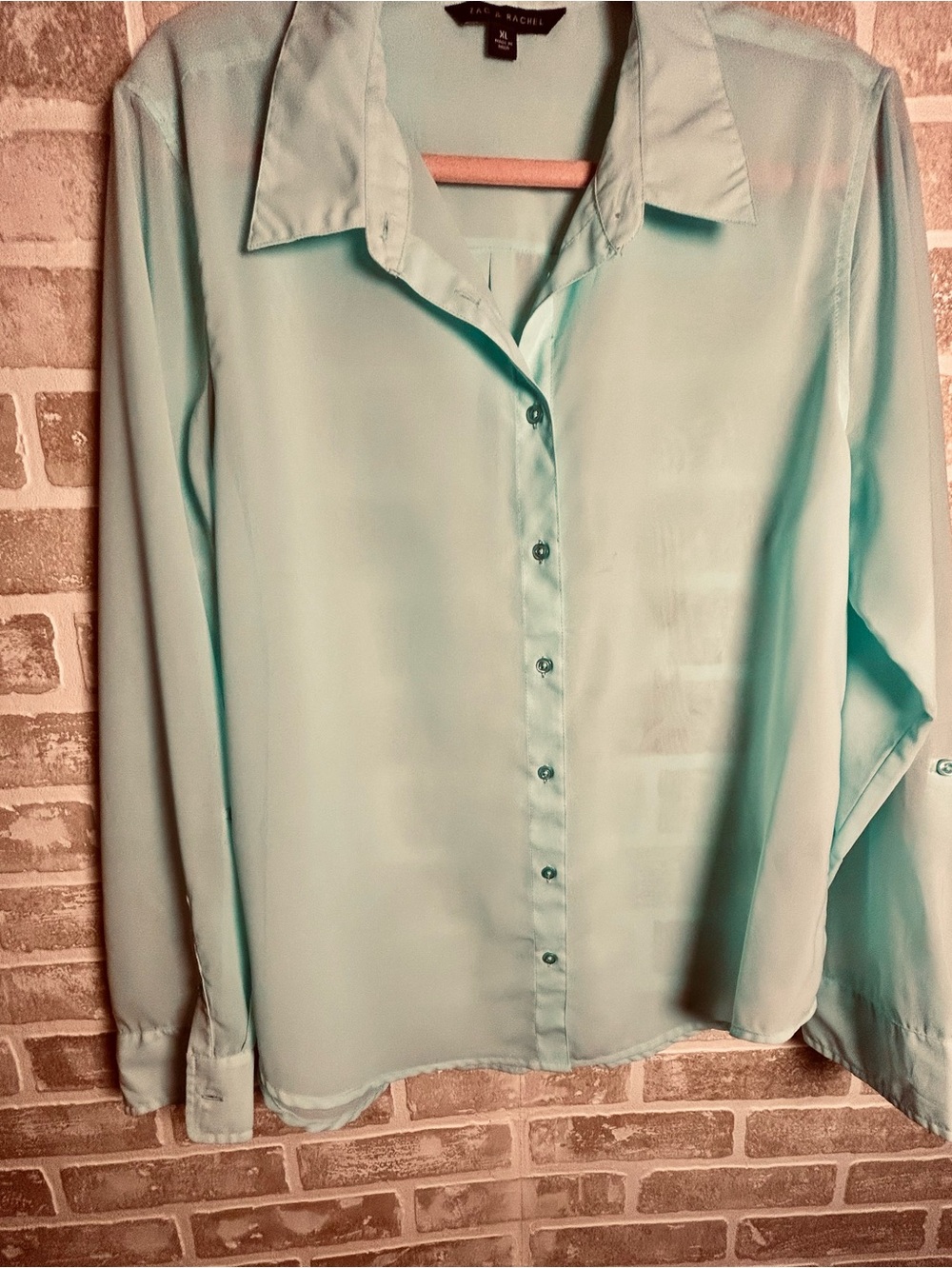 Zac & Rachel Mint Green Button-Front Blouse